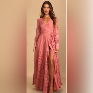 Lulu's Blush Long Sleeve Maxi Dress